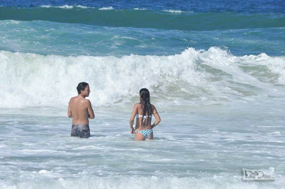 Os queridos amigos Gustavo e Paula na praia dos Ingleses, no norte de Florianópolis, Santa Catarina